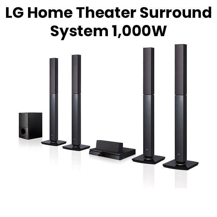 LG 5.1CH 1,000W Home Theater Surround System | 4 Tallboy, FM Radio, Bluetooth Music Steaming | LHD657