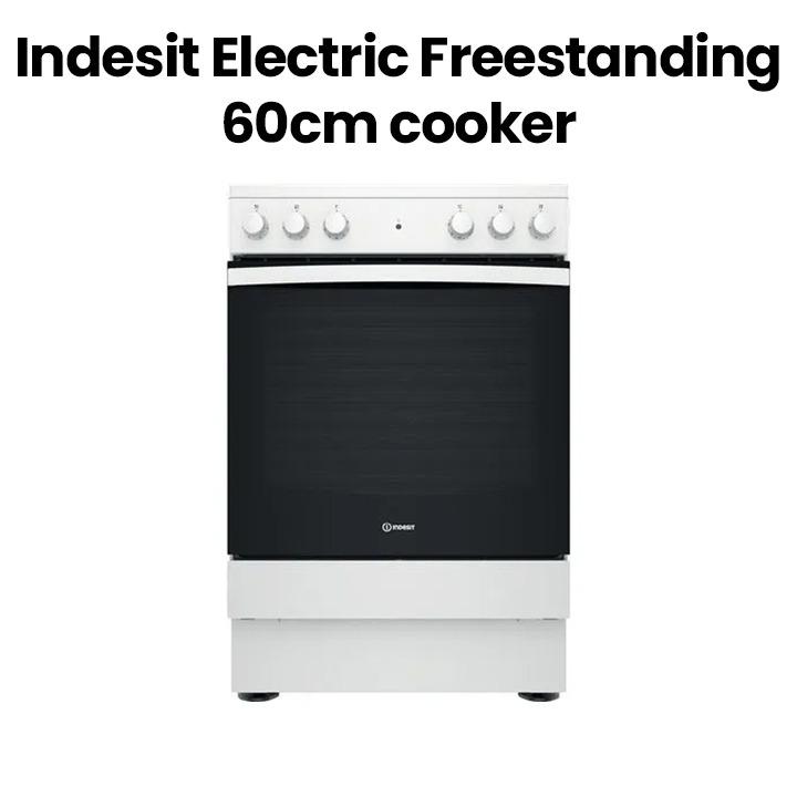 Indesit 60cm Free Standing Electric Vitroceramic Cooker | IS67V5KHW/UK