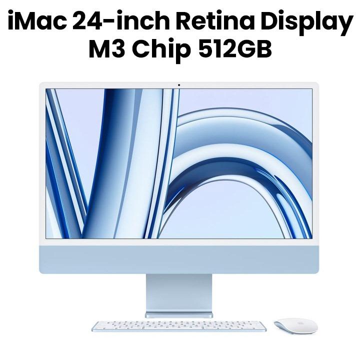 Apple iMac 24-inch with Retina 4.5K Display: M3 Chip with 8‑core CPU and 10‑core GPU 512GB Storage | MQRR3AB/A