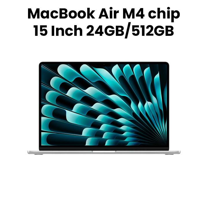 Apple 15-inch MacBook Air: Apple M4 chip with 10-core CPU and 10-core GPU, 24GB, 512GB SSD - Silver |MC6J4AB/A