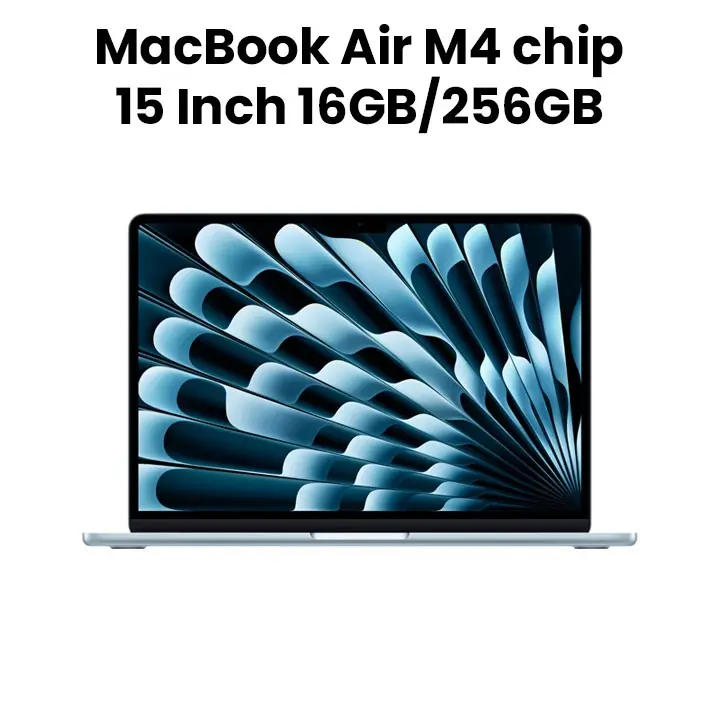 Apple 15-inch MacBook Air: Apple M4 chip with 10-core CPU and 10-core GPU, 16GB, 256GB SSD - Sky Blue |MC7A4AB/A