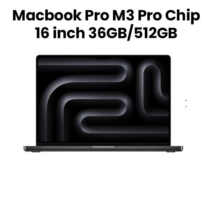 Apple MacBook Pro 16-inch M3 Pro Chip 12-Core CPU and 18-Core GPU, 36GB RAM, 512GB SSD - Space Gray |MRW23ZS/A