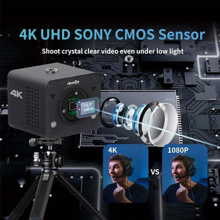 ZOWIETEK ZowieCam 4K POV Webcam - HDMI/SDI, RTSP/RTMP/SRT, Live Streaming to YouTube/Twitch - Black | ZOWIECAM-POV