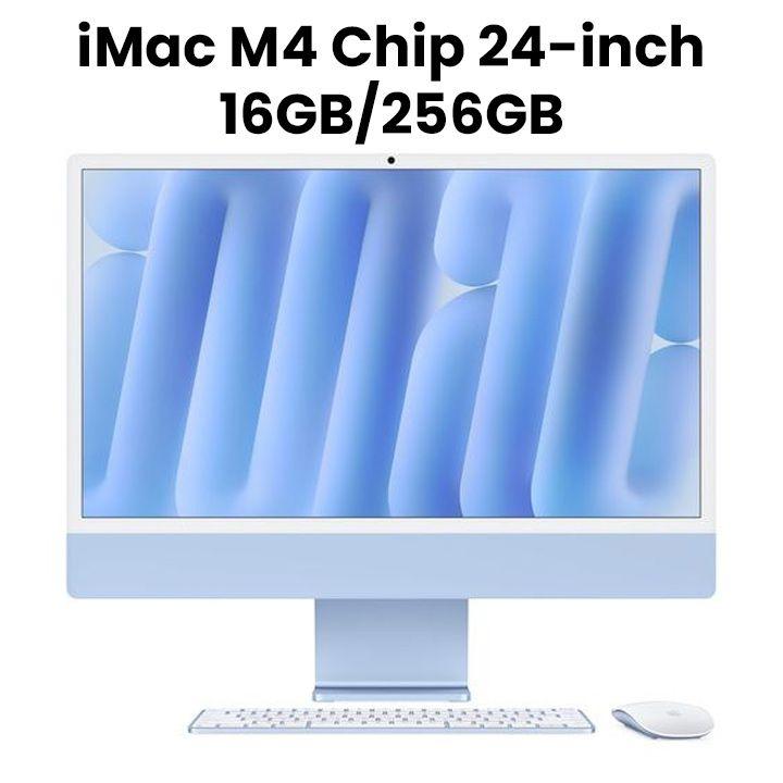 Apple 24-inch iMac with Retina 4.5K display: Apple M4 chip with 8-core CPU and 8-core GPU, 16GB, 256GB SSD - Blue |MWUF3ZS/A