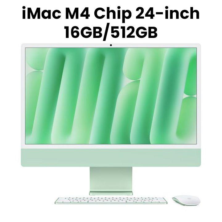 Apple 24-inch iMac with Retina 4.5K display: Apple M4 chip with 10-core CPU and 10-core GPU, 16GB, 512GB SSD - Green |MWV03ZS/A