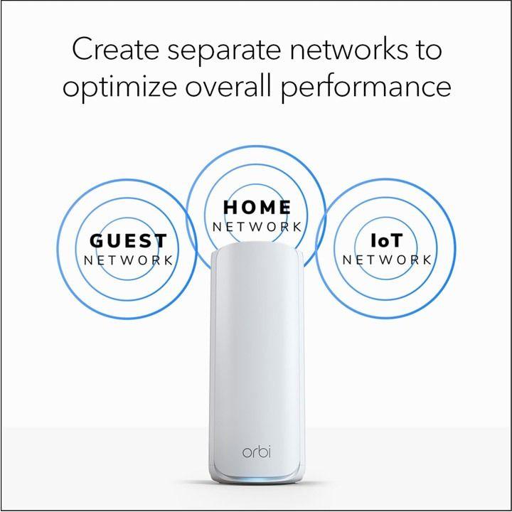 NETGEAR Orbi WiFi 7 Mesh System (770 Series) - Up to 8,000 Sq. Ft., 11Gbps, 100 Devices, Tri-Band Router + 2 Satellite Extenders - White | RBE773