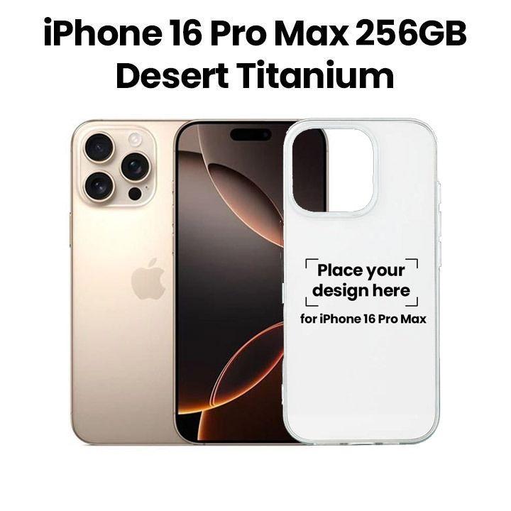 Apple iPhone 16 Pro Max 256GB Desert Titanium | MYWJ3AE/A + Personalized Printing (iPhone 16 Pro Max)