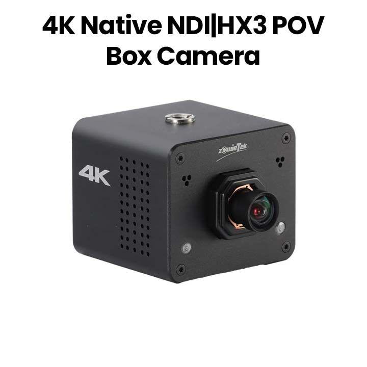 ZOWIETEK 4K Native NDI|HX3 POV Box Camera - HDMI/SDI, PoE, RTSP/RTMP/SRT, Live Streaming to YouTube/Facebook/Twitch - Black | CS-NDIHX3