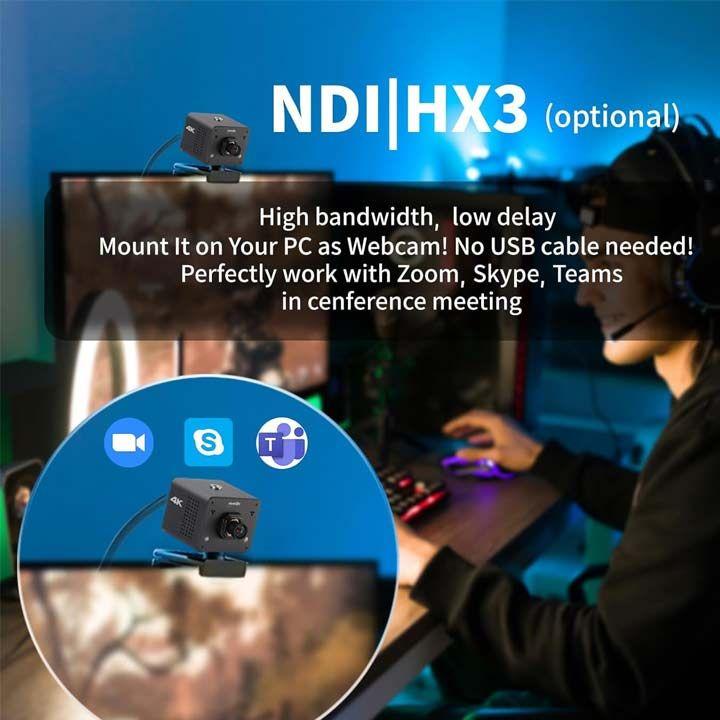 ZOWIETEK 4K Native NDI|HX3 POV Box Camera - HDMI/SDI, PoE, RTSP/RTMP/SRT, Live Streaming to YouTube/Facebook/Twitch - Black | CS-NDIHX3