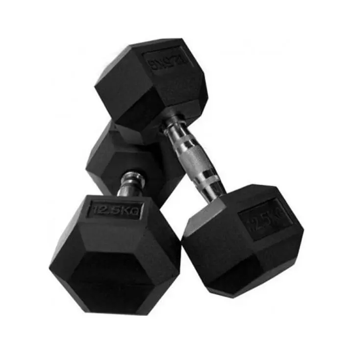 12.5kg Hex Rubber Dumbbell | MD2122