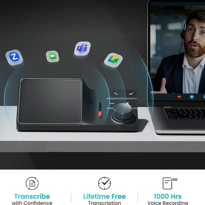 Hidock 8-in-1 USB-C Docking Station with AI Voice Recorder - White | H1E