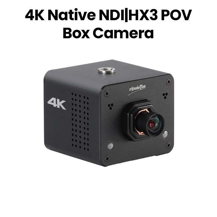 ZOWIETEK 4K Native NDI|HX3 POV Box Camera - HDMI/SDI, RTSP/RTMP/SRT, Live Streaming to YouTube/Facebook - Black | M12-AF