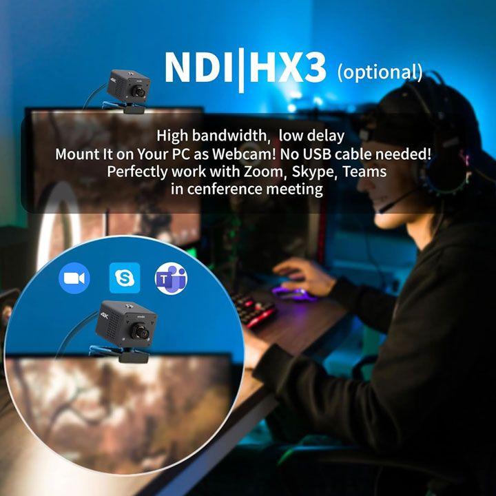 ZOWIETEK 4K Native NDI|HX3 POV Box Camera - HDMI/SDI, RTSP/RTMP/SRT, Live Streaming to YouTube/Facebook - Black | M12-AF