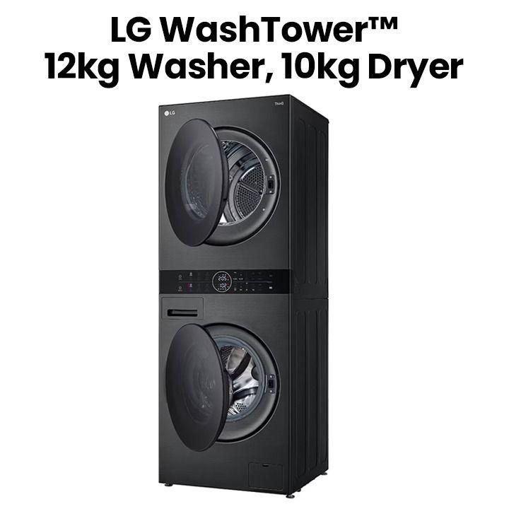 LG 12/10 Kg Wash Tower - Black Steel | W4W8BVPKZHM