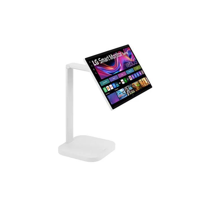 LG 31.5-inch 4K UHD IPS Smart Monitor Swing with touchscreen, featuring a unique movable stand and webOS system | 32U889SA-W