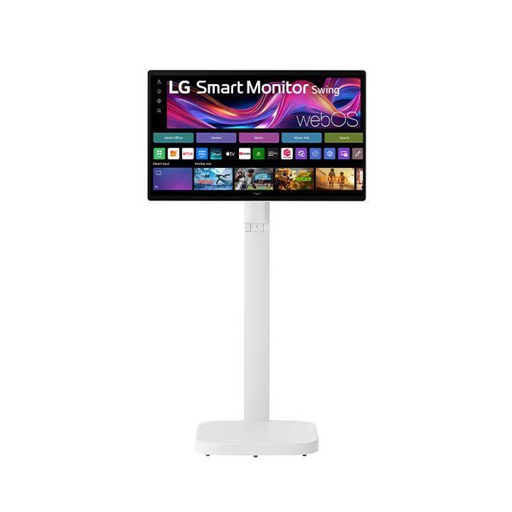 LG 31.5-inch 4K UHD IPS Smart Monitor Swing with touchscreen, featuring a unique movable stand and webOS system | 32U889SA-W