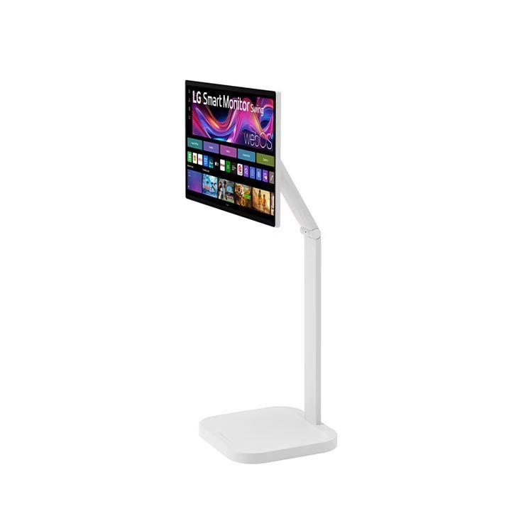 LG 31.5-inch 4K UHD IPS Smart Monitor Swing with touchscreen, featuring a unique movable stand and webOS system | 32U889SA-W