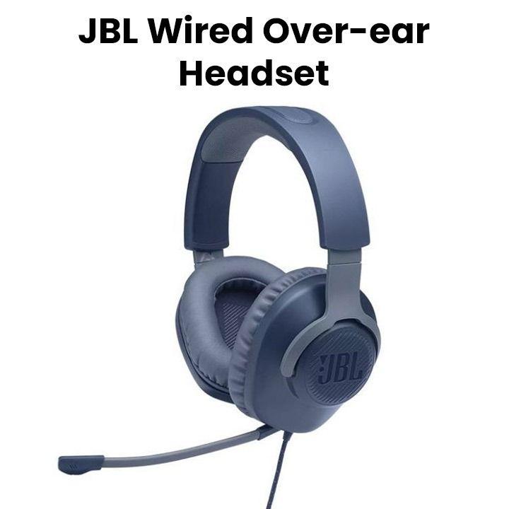 JBL Quantum 100 Wired Over-ear Gaming Headset with a Detachable Mic - Blue