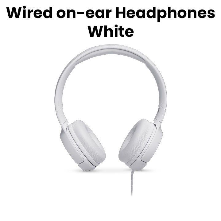 JBL Wired on-ear Headphones - White | TUNE 500