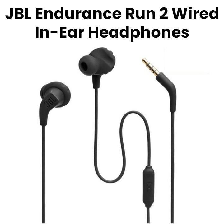JBL Endurance Run 2 Wired | Waterproof Wired Sports In-Ear Headphones - Black