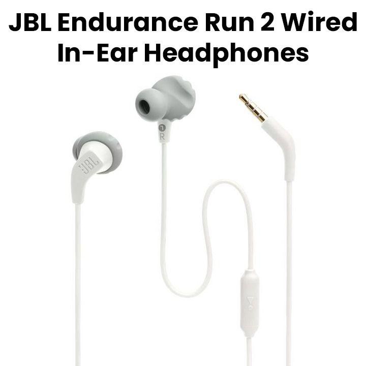JBL Endurance Run 2 Wired | Waterproof Wired Sports In-Ear Headphones - White