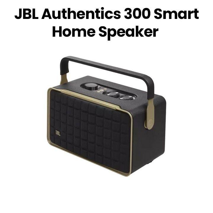 JBL Authentics 300 Smart Home Speaker with Wi-Fi, Bluetooth and Voice Assistants with Retro Design