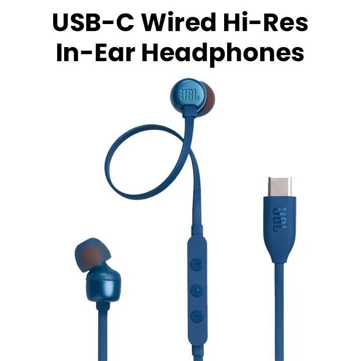 JBL Tune 310C USB-C | Wired Hi-Res In-Ear Headphones - Blue