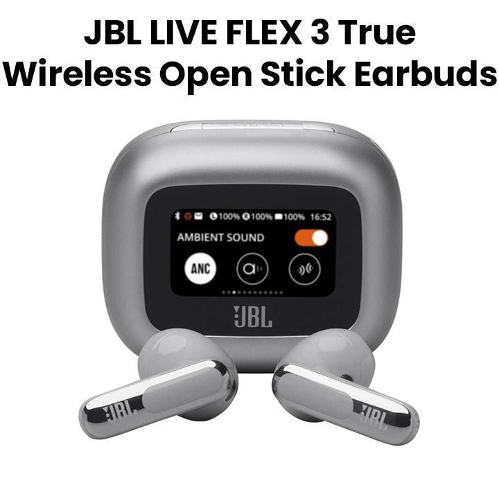 JBL Live Flex 3 True Wireless Noise Cancelling Open-Stick Earbuds - Silver | LIVEFLEX3