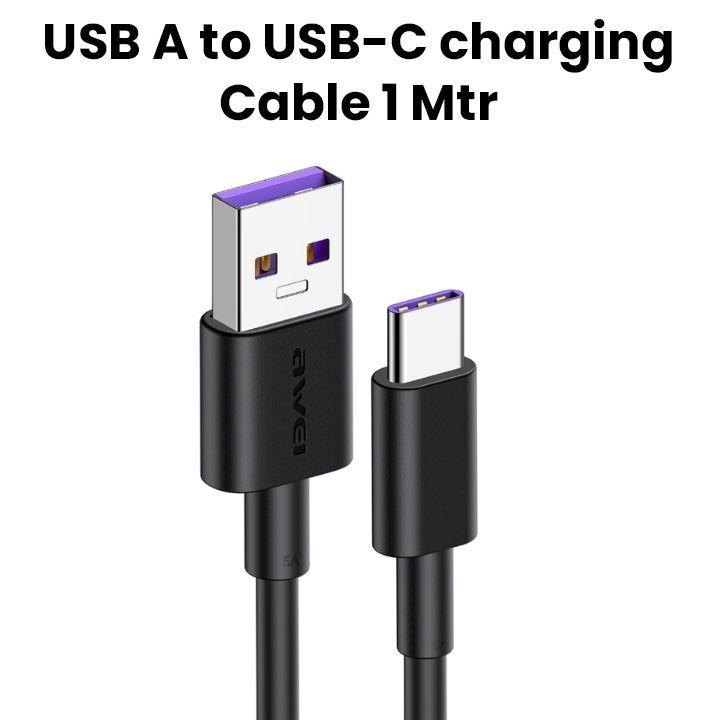 Awei 5A USB Fast Charging Cable USB to Type C 40W Data USB C Cable | CL-77T