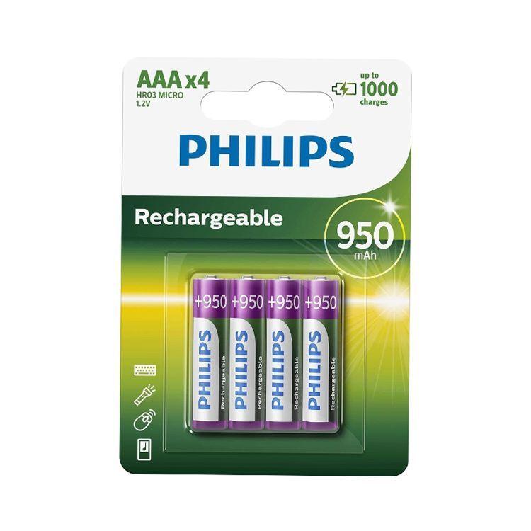 Philips Rechargeable Battery AAA x 4pcs (R03B4A95/97)