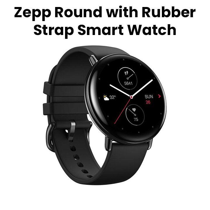 Zepp ROUND with Rubber Strap Smart Watch - Onyx Black