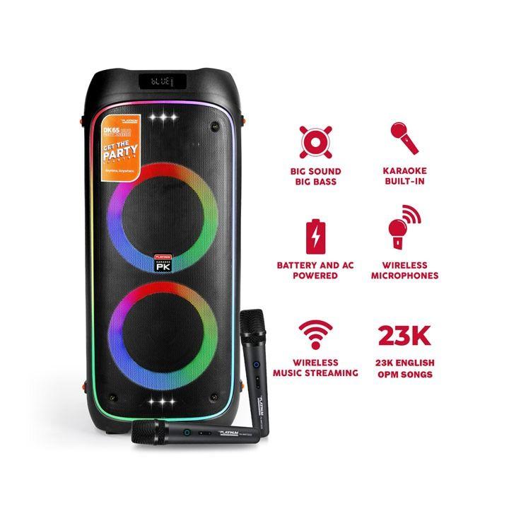 Platinum DK65 Duo Built-In Karaoke Party Jukebox Speaker