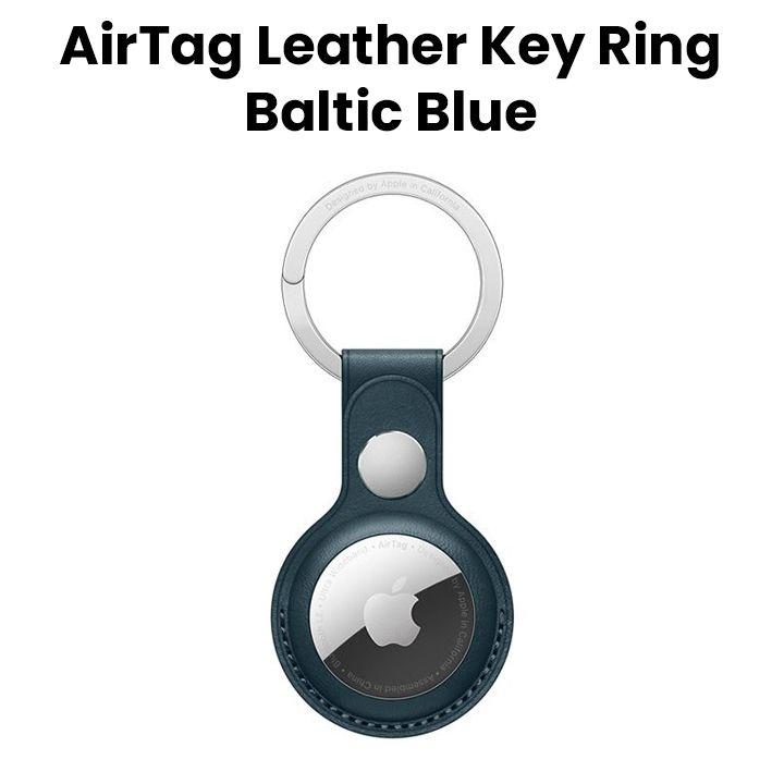 Apple Airtag Leather Key Ring - Baltic Blue