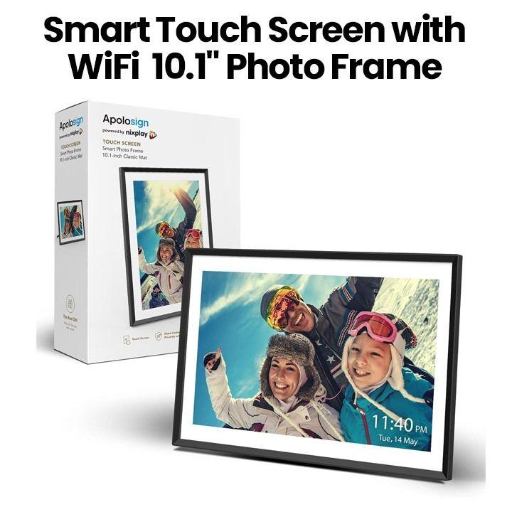 NIXPLAY 10.1-Inch Touch Screen Smart Digital Picture Frame with WiFi (W10P) - Black Classic Matt (B09X4L9TDP)