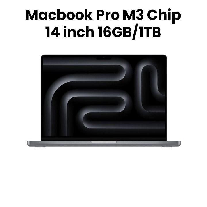 Apple 14-inch MacBook Pro with M3 Chip, 8-Core CPU & 10-Core GPU, 16GB RAM, 1TB SSD - Space Gray |MXE03AB/A