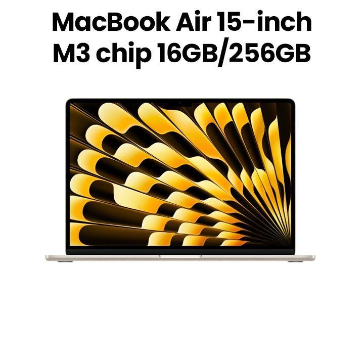 Apple MacBook Air 15-inch (2024) with M3 Chip – 8-Core CPU, 10-Core GPU, 16GB RAM, 256GB SSD – Silver | MC9F4AB/A