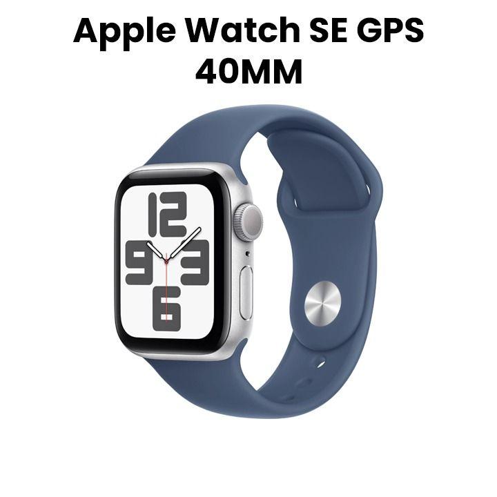 Apple Watch SE GPS 40mm Silver Aluminium Case with Denim Sport Band - S/M | MXEC3QA/A