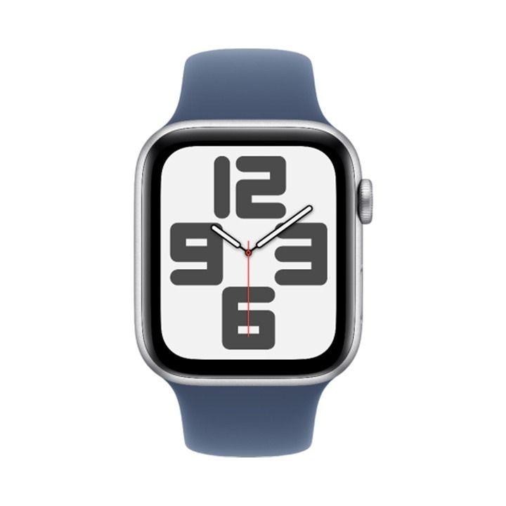 Apple Watch SE GPS 44mm Silver Aluminium Case with Denim Sport Band - S/M | MXEQ3QA/A