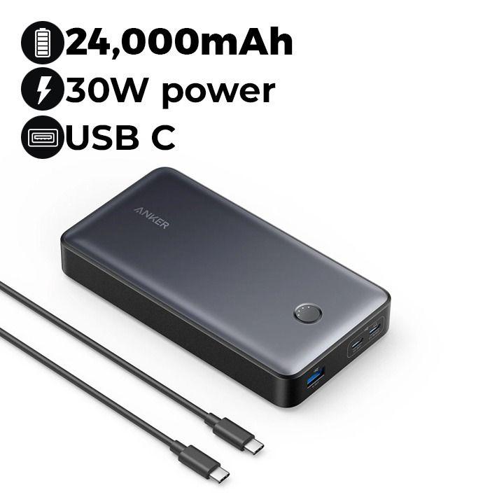 Anker 537 Power Bank PowerCore 24K for Laptop - Black | A1379H11