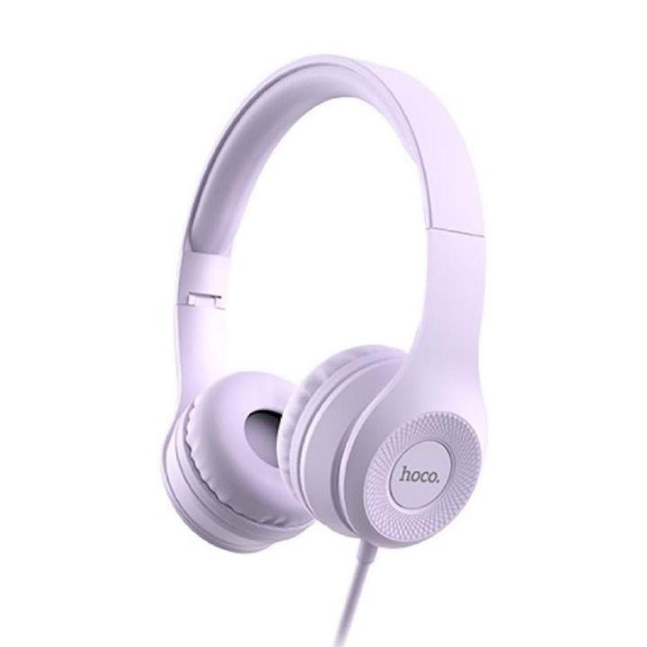 HOCO Graceful Charm Wire Control Headphones - Purple | W21
