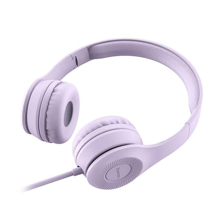 HOCO Graceful Charm Wire Control Headphones - Purple | W21