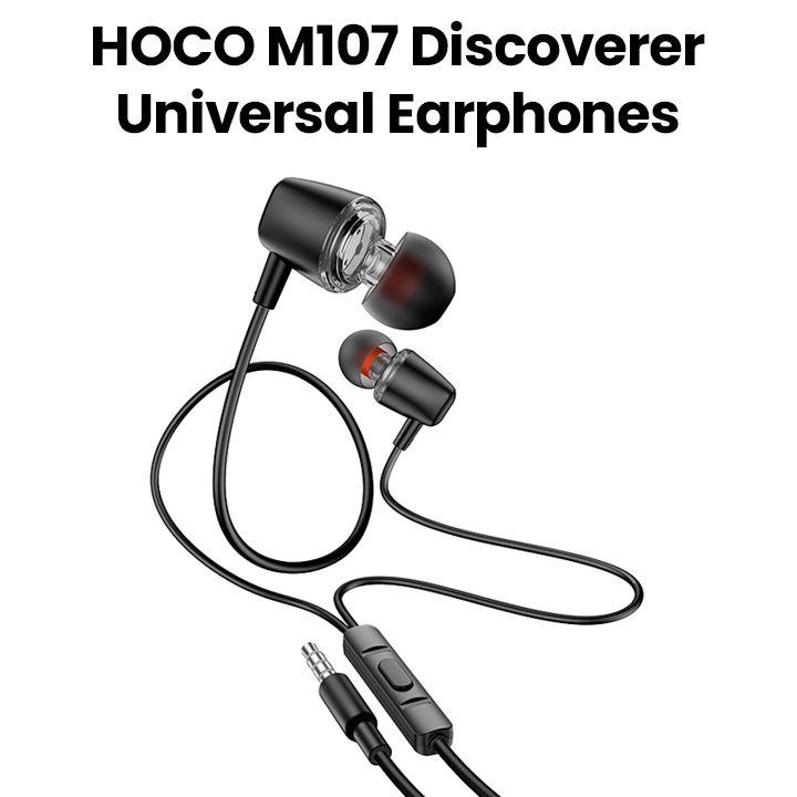 Buy HOCO Discoverer Universal Earphones with Mic Black M107