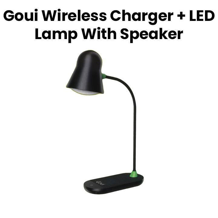 Goui Fusion LED Lamp with Speaker & Wireless Charger 10W - Black |G-LWSPEAKER-K