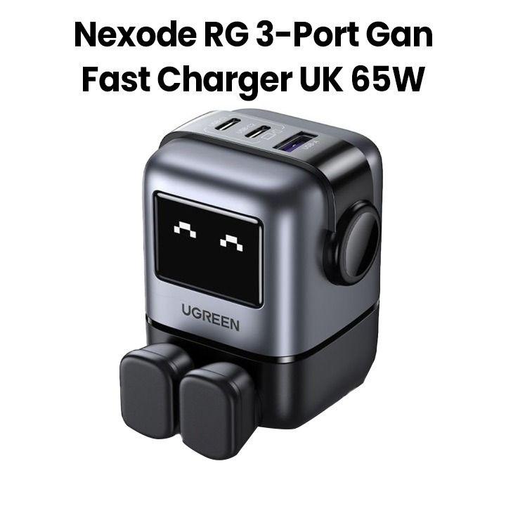 UGREEN Nexode RG 65W 3-Port GAN Fast Charger - Black | UG-AC-3PORT-65W-GAN-CD361