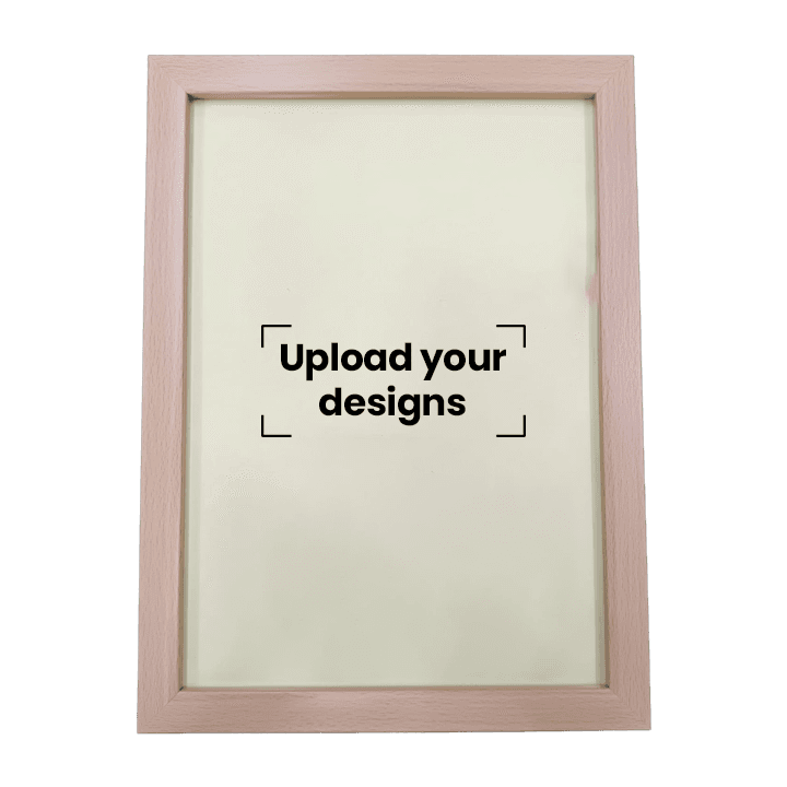 A5 Photo Frame Printed with Your Personalized Design - Oak Wood