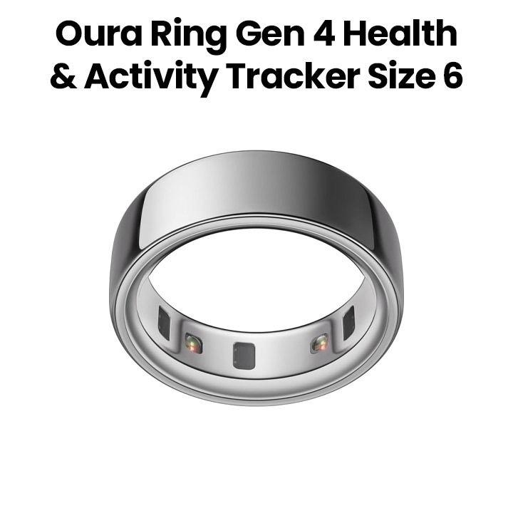 Oura Ring 4 Smart Ring Health & Activity Tracker Size 6 | Silver | JZ90-54217-06
