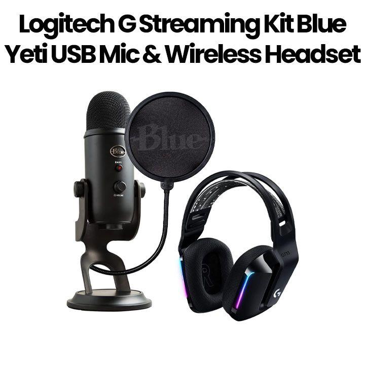 Logitech G Streaming Kit with Blue Yeti USB Gaming Mic & G733 Lightspeed Wireless Headset Black Out