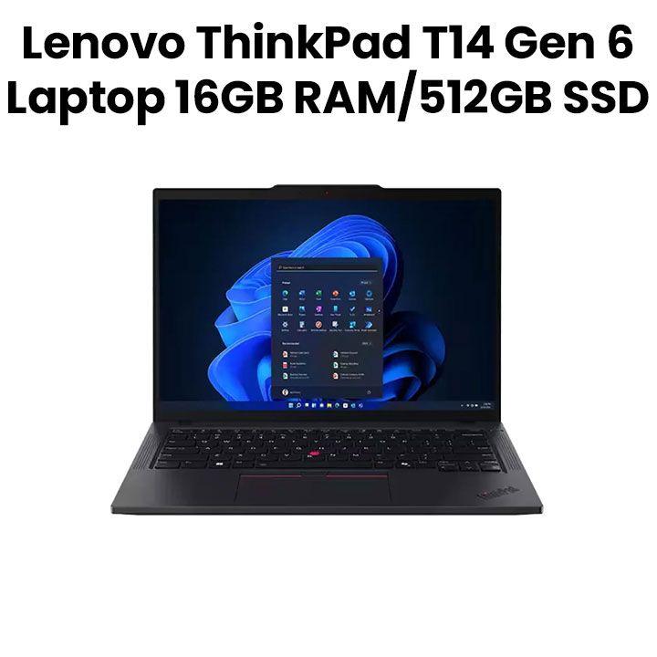 Lenovo ThinkPad T14 Gen 6 Laptop (Core Ultra 5, 16GB RAM, 512GB SSD, 14", Windows 11 Pro) | Black | 21QC001JGR