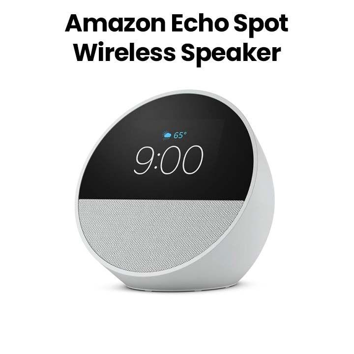 Amazon Echo Spot Wireless Speaker with Alexa Voice Control – White | B0BFCBKXWL