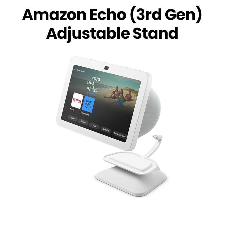 Amazon Echo Show 8 (3rd Gen) Adjustable Stand with USB-C Charging Port – Glacier White | Model: ECHO SHOW 8 3GEN WHT
